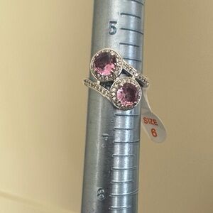 Bomb Party Elegant Silver and Pink Gemstone Ring